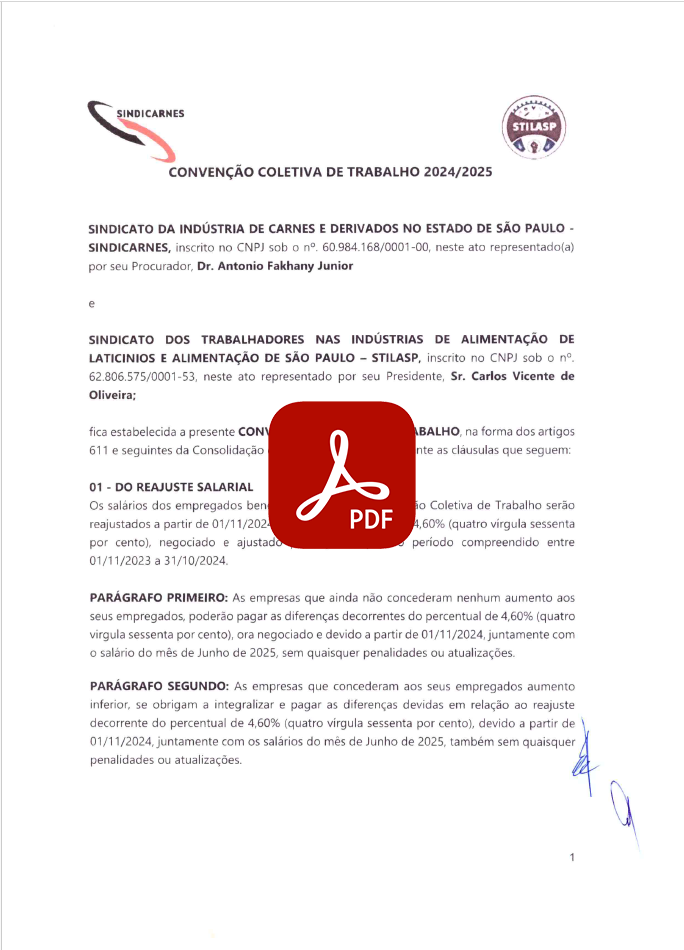 CCT-Carnes e Derivados novembro 2024-2025